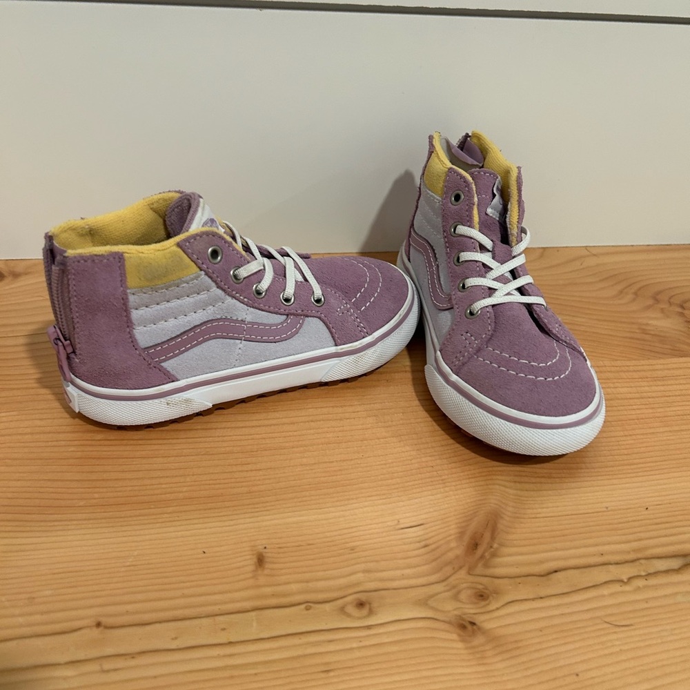 Kids High-Top Sneakers - Purple and Yellow